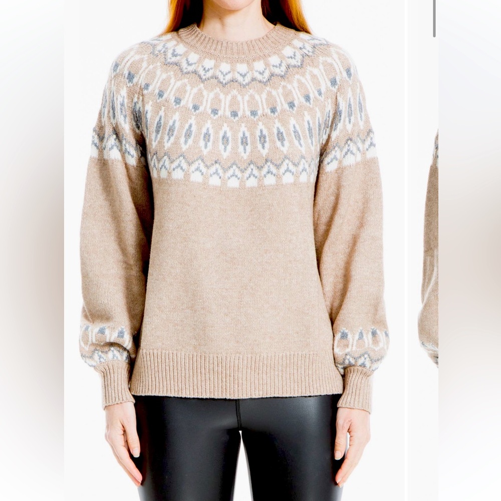 Max Studio Max Edition Fair Isle Sweater Large
